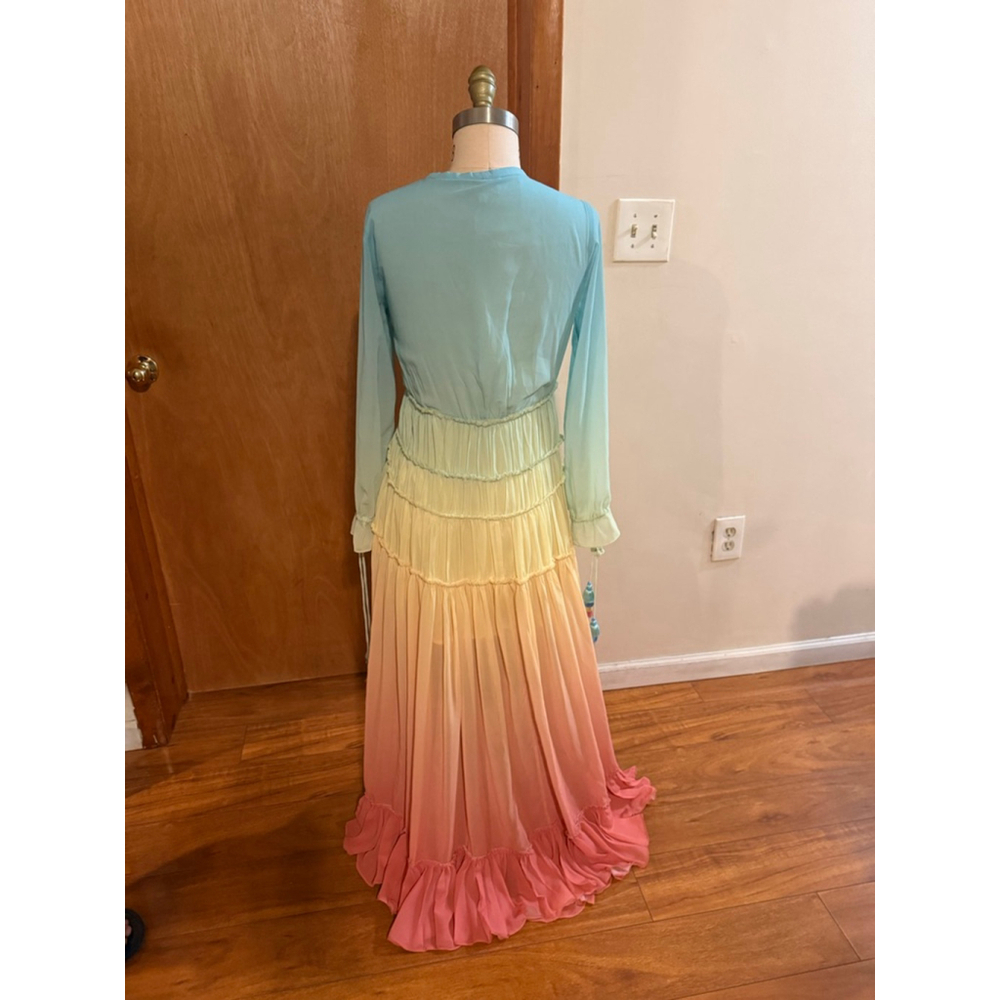 Women's ROCOCO SAND Ombre Maxi Dress XS Blue Pink - Picture 4 of 9